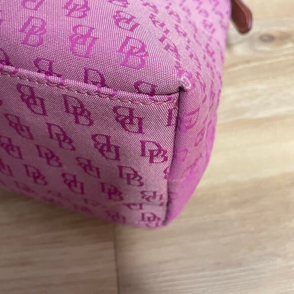 Dooney & Bourke Pink Hobo Monogram Canvas Shoulder Bag Pink Logo - Picture 7 of 13